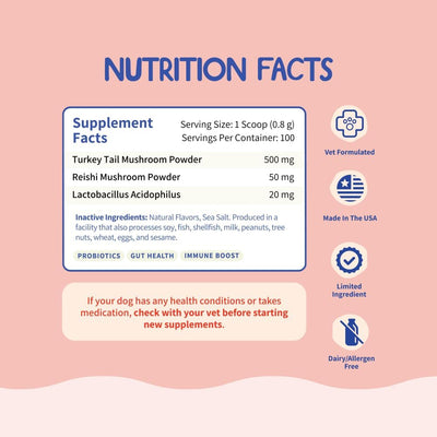 Purely Paw Probiotics Turkey Tail+